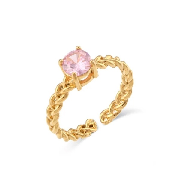 Waterproof 18k  gold plated adjustable ring - Picture 4 of 5